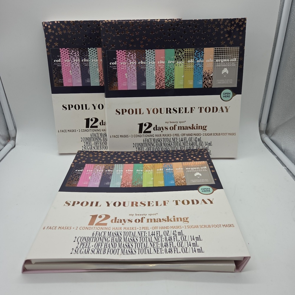 NEW Lot Of 3 Sets My Beauty Spot: 12 Days Of Masking Face Hair Hand Foot Masks